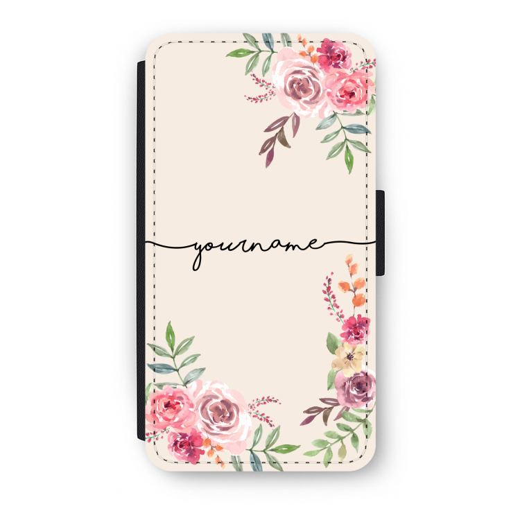 Rozen: iPhone X Flip Hoesje