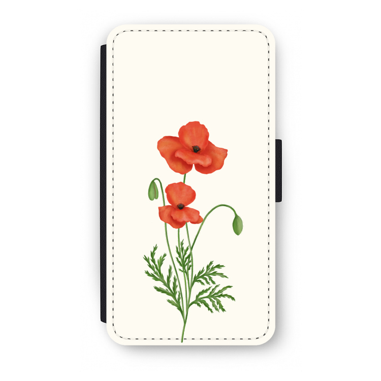Red poppy: iPhone X Flip Hoesje