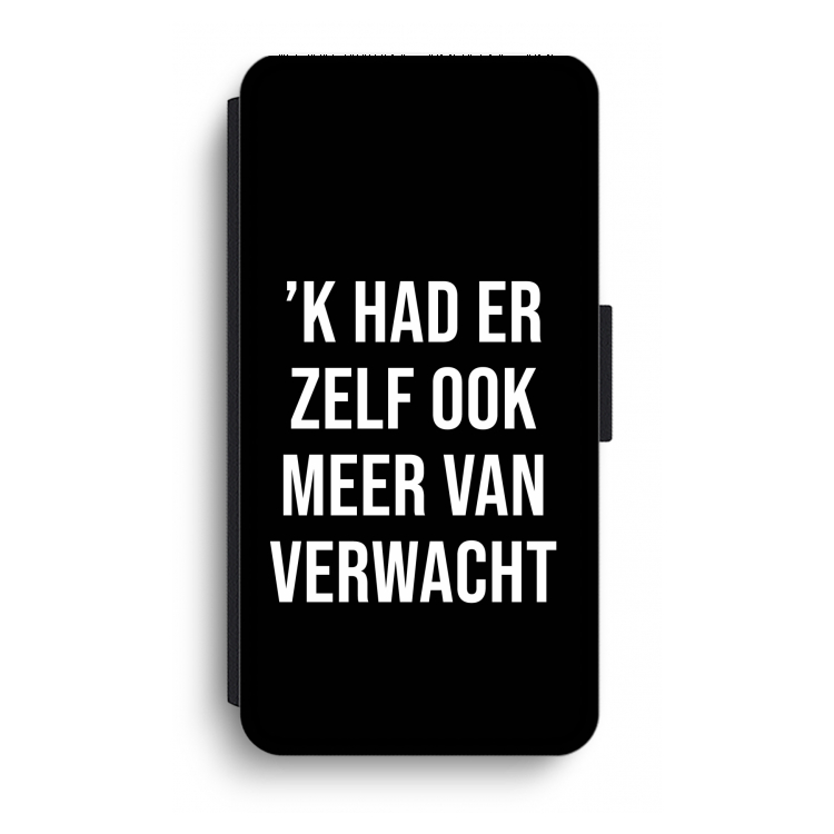 Meer verwacht - Zwart: iPhone XR Flip Hoesje