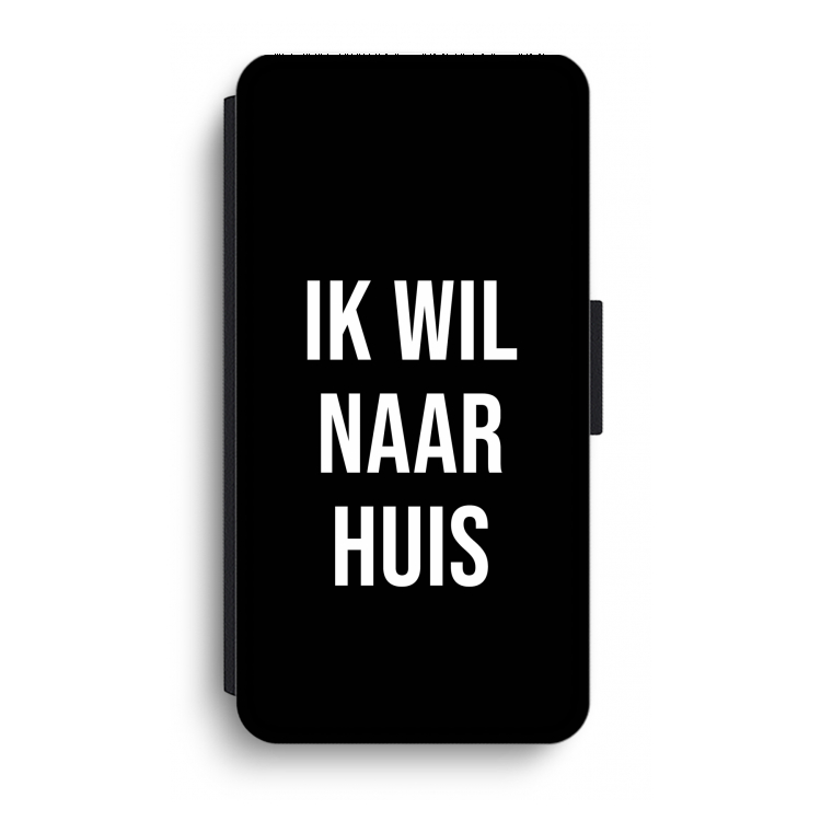Ik wil naar huis - Zwart: iPhone XR Flip Hoesje