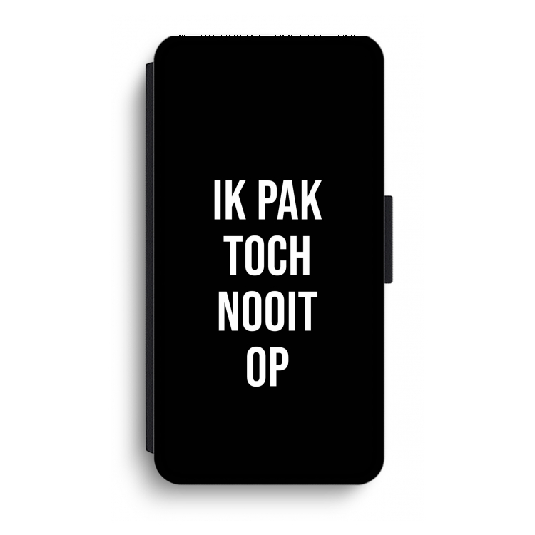 Ik pak nooit op - Zwart: iPhone XR Flip Hoesje