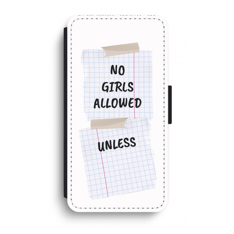 No Girls Allowed Unless: iPhone XR Flip Hoesje