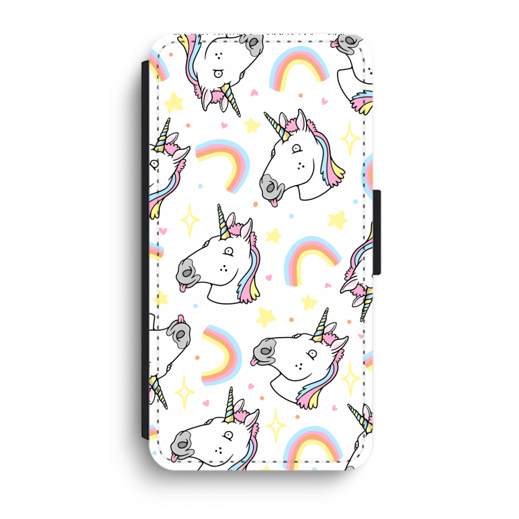 Rainbow Unicorn: iPhone XR Flip Hoesje