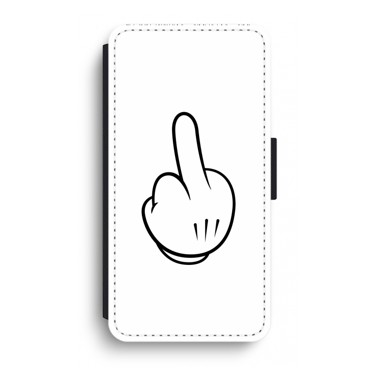 Middle finger white: iPhone XR Flip Hoesje