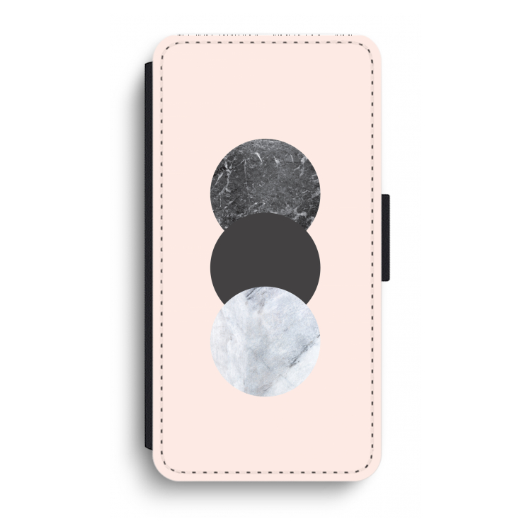 Marmeren cirkels: iPhone XR Flip Hoesje