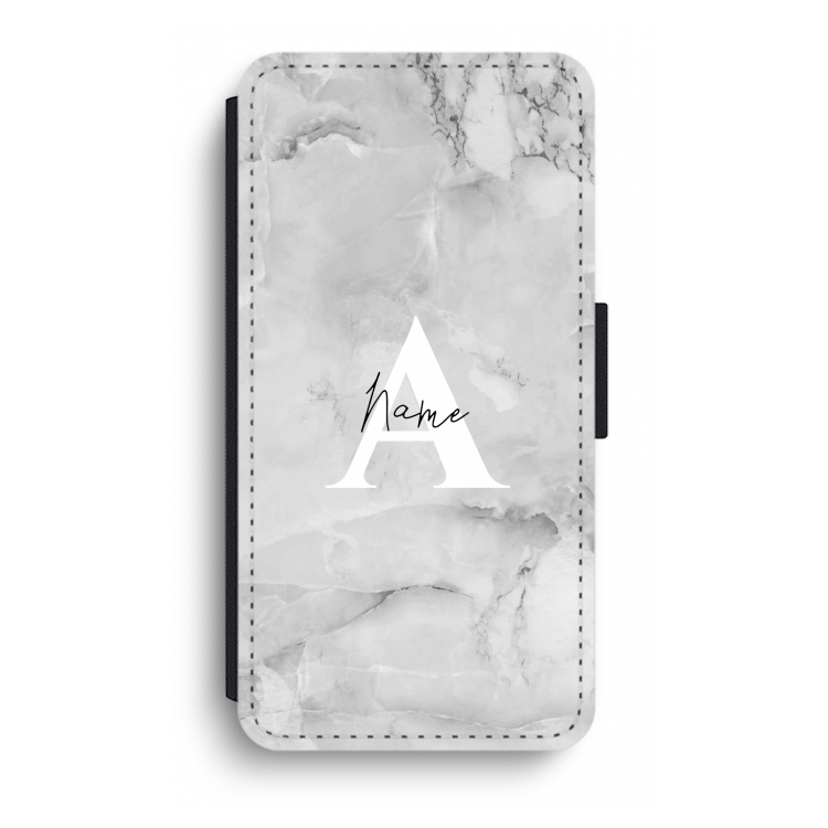 Ivory Marble: iPhone XR Flip Hoesje