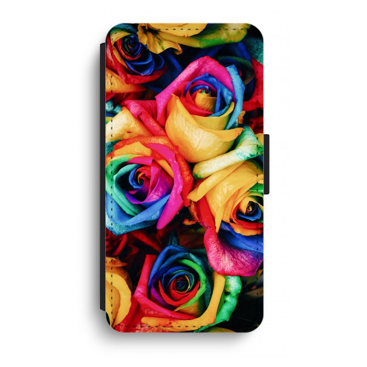 Neon bloemen: iPhone XR Flip Hoesje