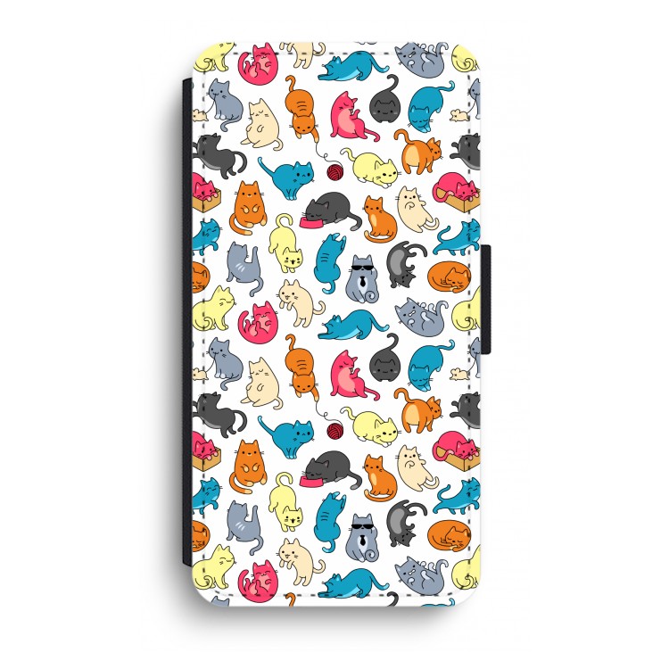 Kleurrijke katten: iPhone XR Flip Hoesje