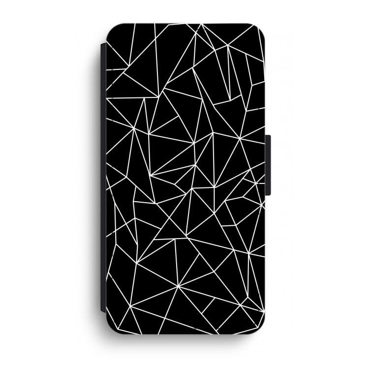 Geometrische lijnen wit: iPhone XR Flip Hoesje