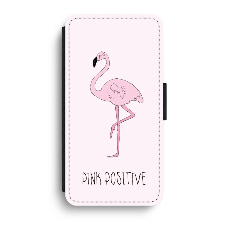 Pink positive: iPhone XR Flip Hoesje
