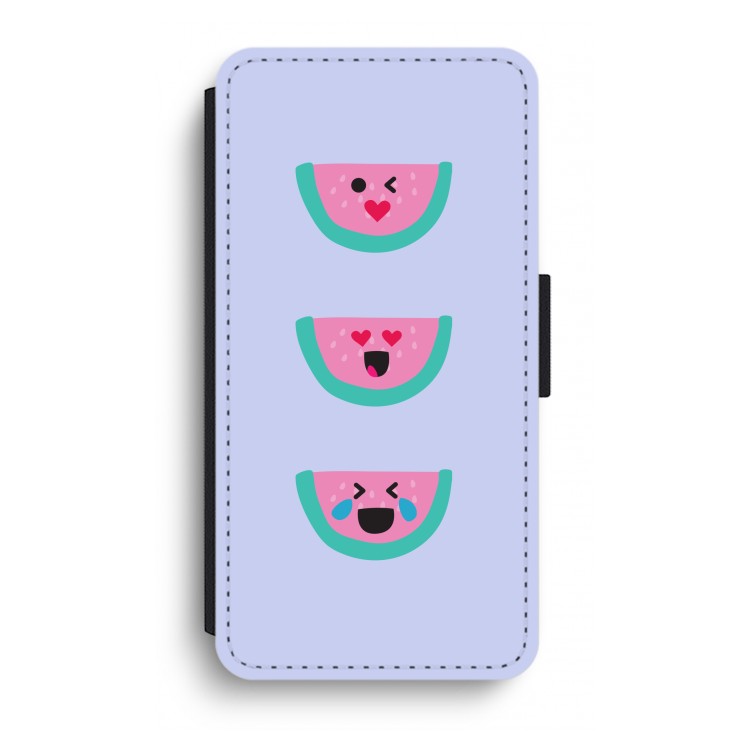 Smiley watermeloen: iPhone XR Flip Hoesje