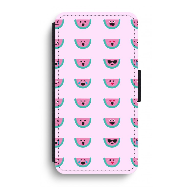 Smiley watermeloenprint: iPhone XR Flip Hoesje