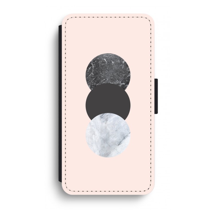 Marmeren cirkels: iPhone XR Flip Hoesje