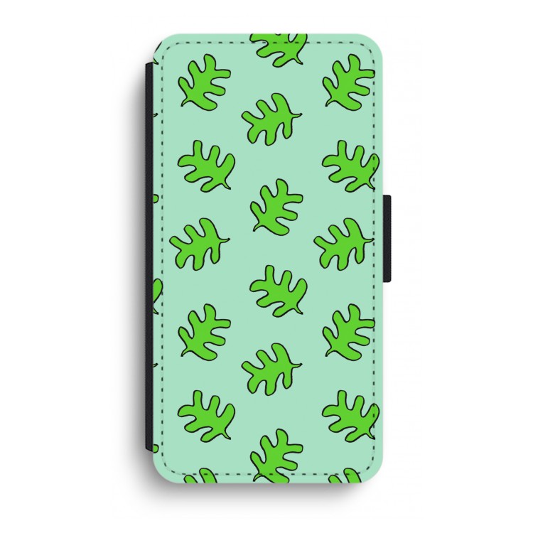 Groene blaadjes: iPhone XR Flip Hoesje