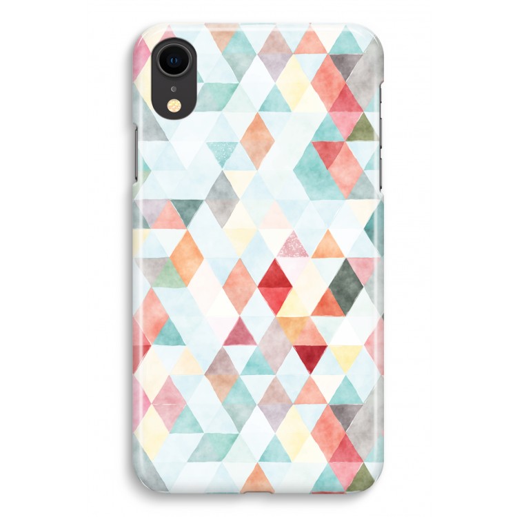 Gekleurde driehoekjes pastel: iPhone XR Volledig Geprint Hoesje