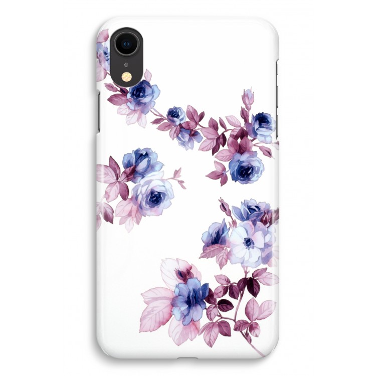 Waterverf bloemen: iPhone XR Volledig Geprint Hoesje