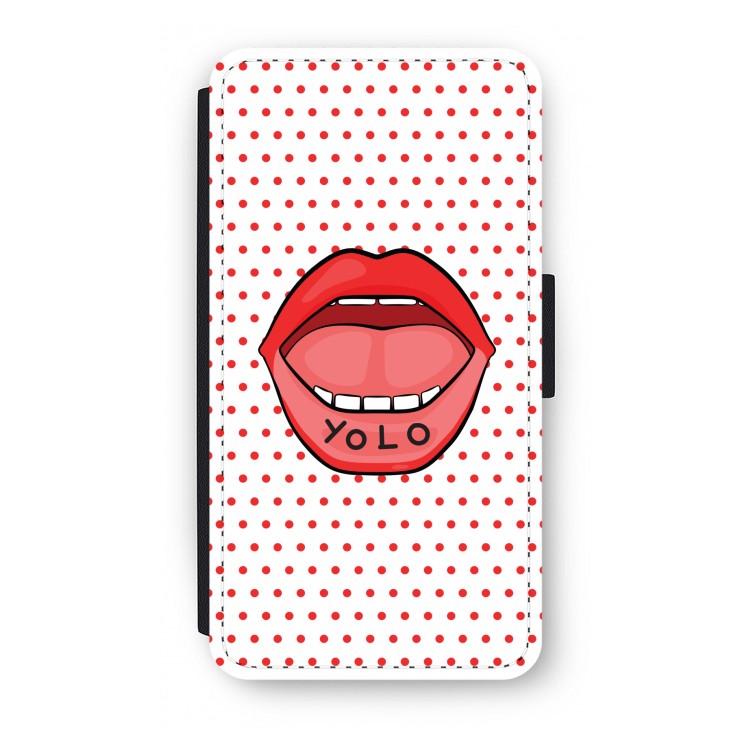 Yolo Denise: iPhone XS Flip Hoesje