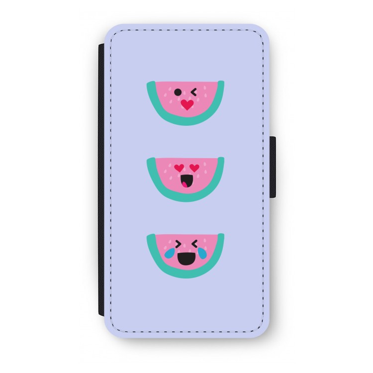 Smiley watermeloen: iPhone XS Flip Hoesje
