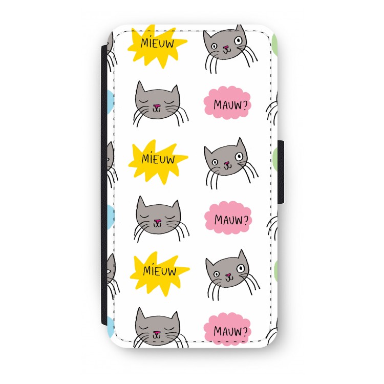 Meow: iPhone XS Flip Hoesje