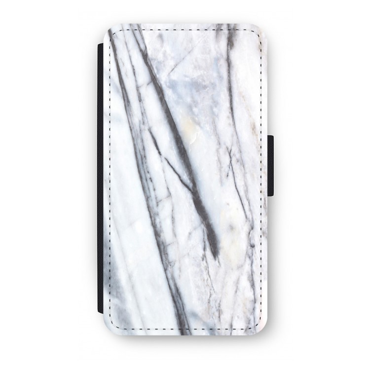 Gestreepte marmer: iPhone XS Flip Hoesje