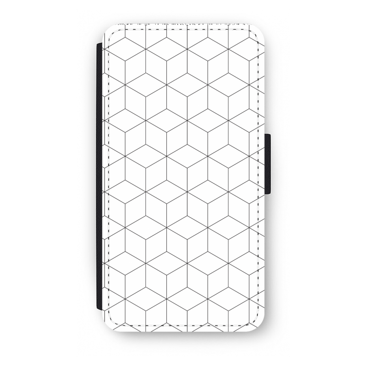 Zwart-witte kubussen: iPhone XS Flip Hoesje