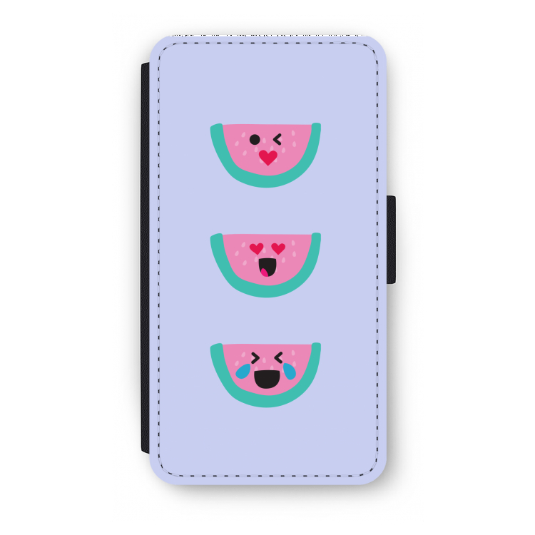 Smiley watermeloen: iPhone XS Flip Hoesje