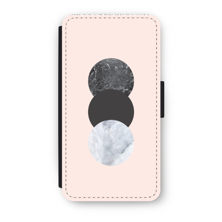 Marmeren cirkels: iPhone XS Flip Hoesje