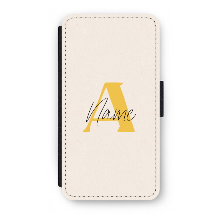 Amber Script: iPhone XS Flip Hoesje