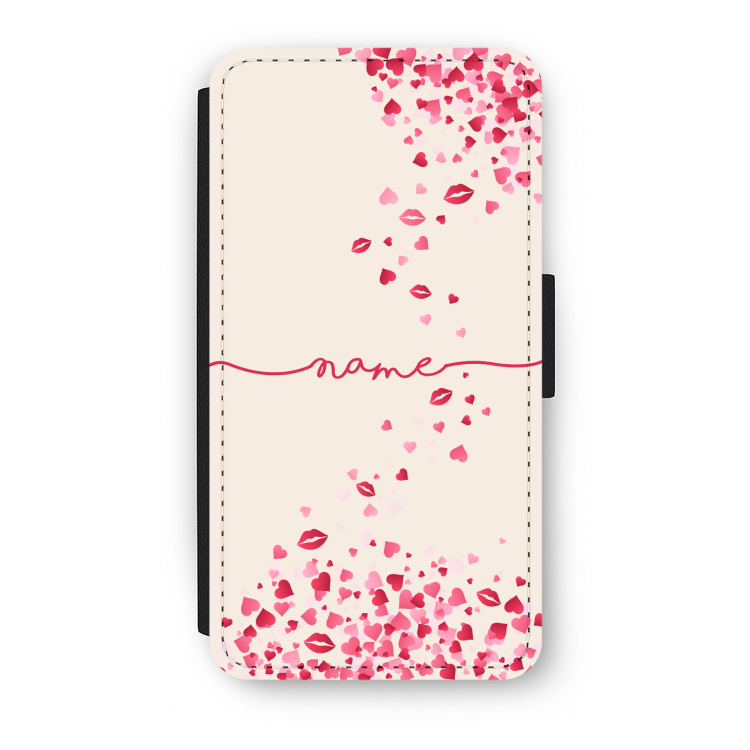 Hartjes en kusjes: iPhone XS Flip Hoesje