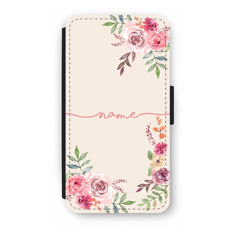 Rozen: iPhone XS Flip Hoesje