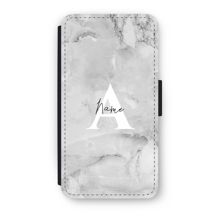 Ivory Marble: iPhone XS Flip Hoesje