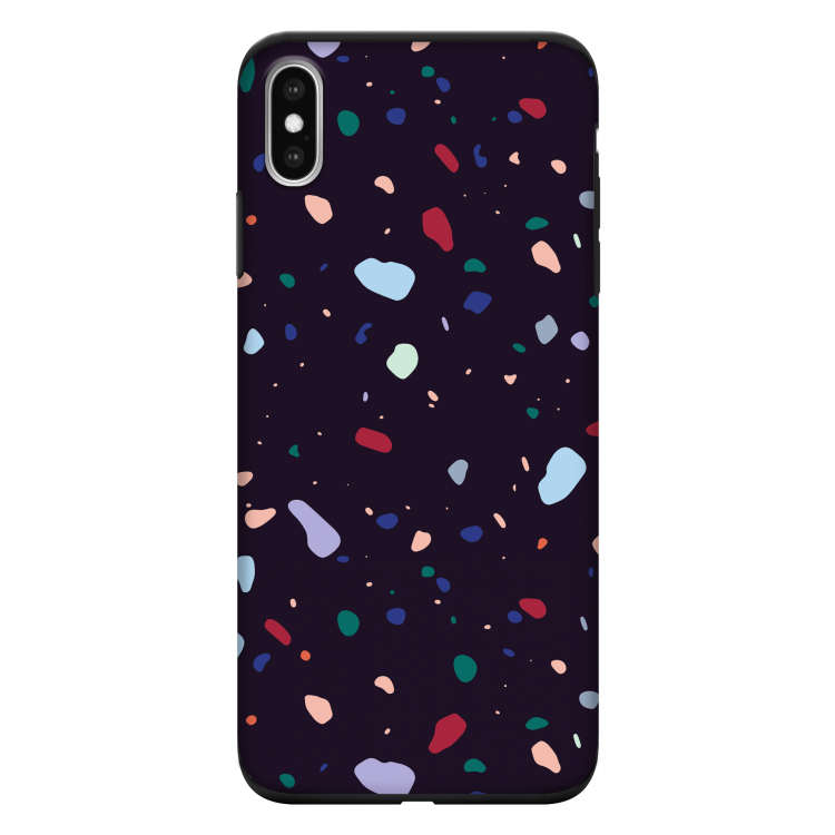 Dark Rounded Terrazzo: iPhone XS Max Tough Case