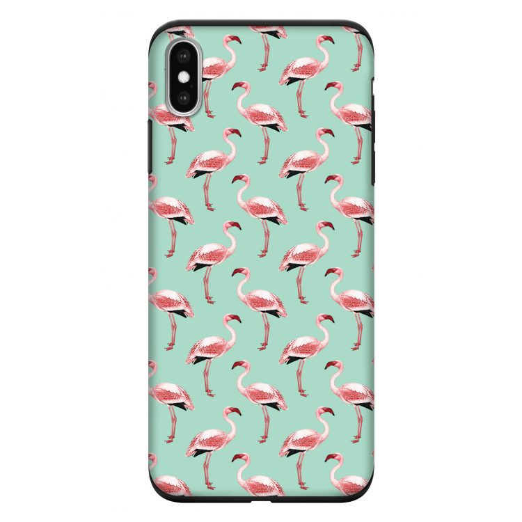 Flamingoprint groen: iPhone XS Max Tough Case