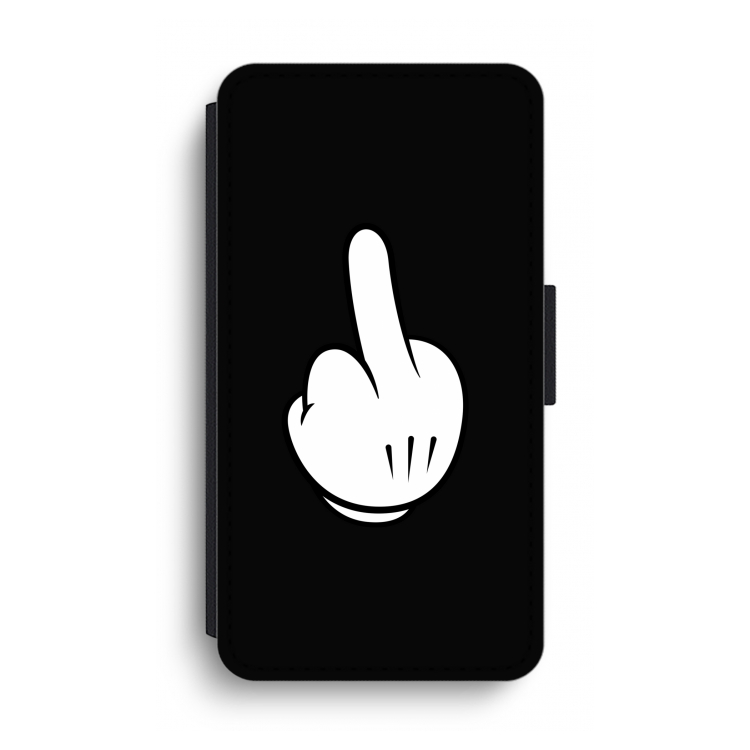 Middle finger black: iPhone XS Max Flip Hoesje