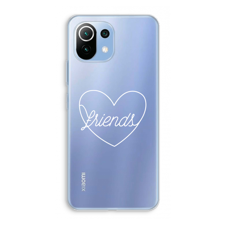 Friends heart pastel: Xiaomi Mi 11 Lite Transparant Hoesje
