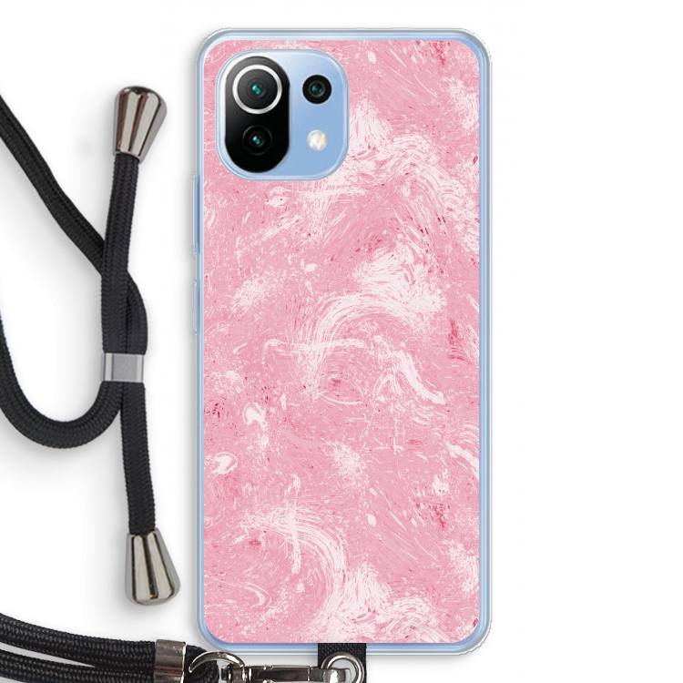 Abstract Painting Pink: Xiaomi Mi 11 Lite Transparant Hoesje met koord