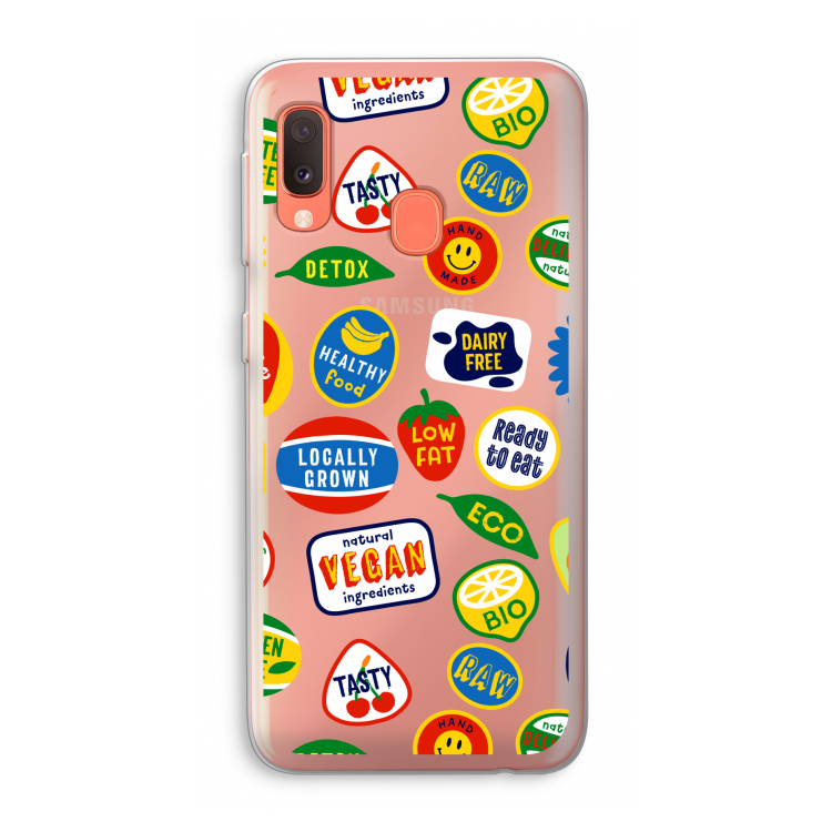 Fruitsticker: Samsung Galaxy A20e Transparant Hoesje