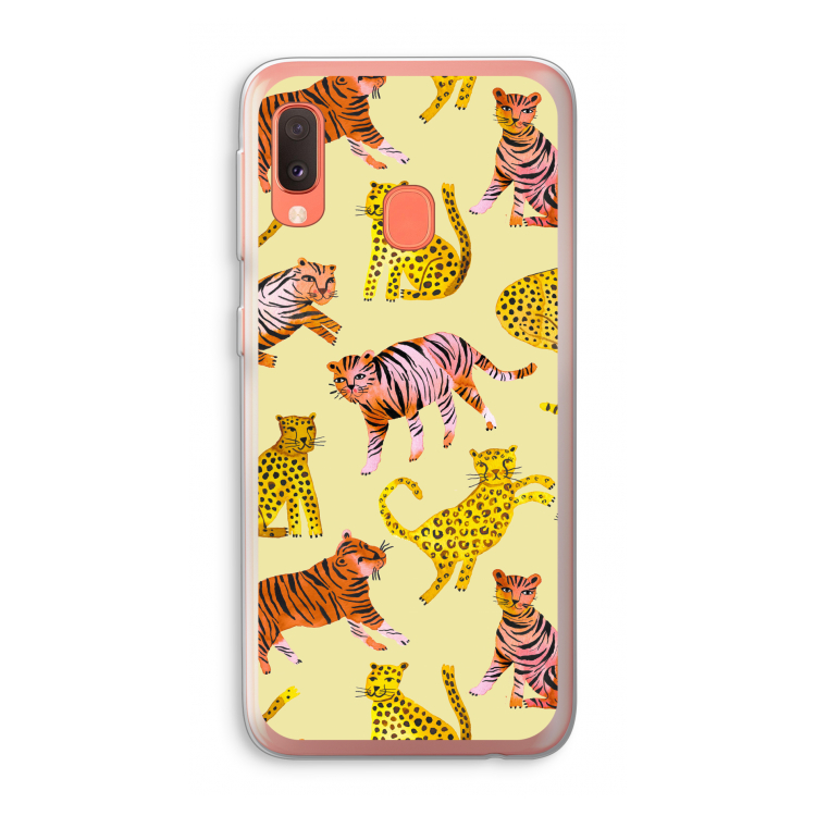 Cute Tigers and Leopards: Samsung Galaxy A20e Transparant Hoesje