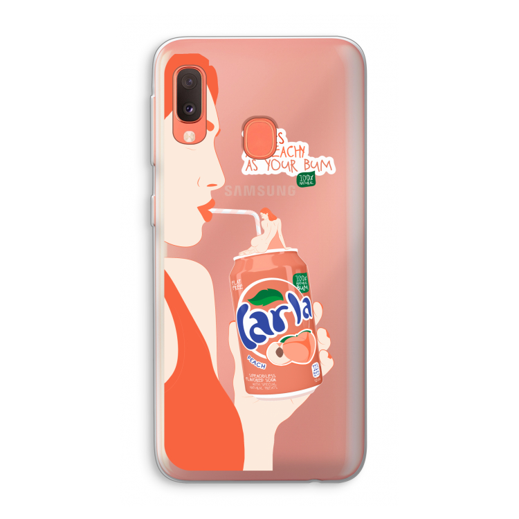 Peach please!: Samsung Galaxy A20e Transparant Hoesje