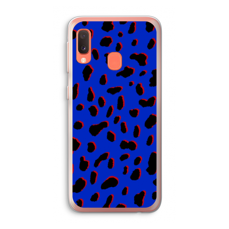 Blue Leopard: Samsung Galaxy A20e Transparant Hoesje