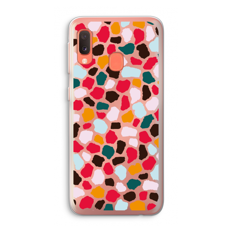 Colored Giraffe: Samsung Galaxy A20e Transparant Hoesje