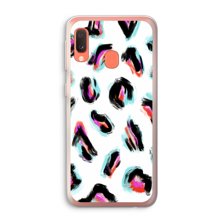 Cheetah color: Samsung Galaxy A20e Transparant Hoesje