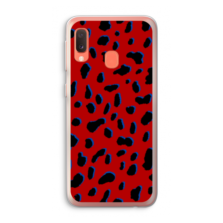 Red Leopard: Samsung Galaxy A20e Transparant Hoesje