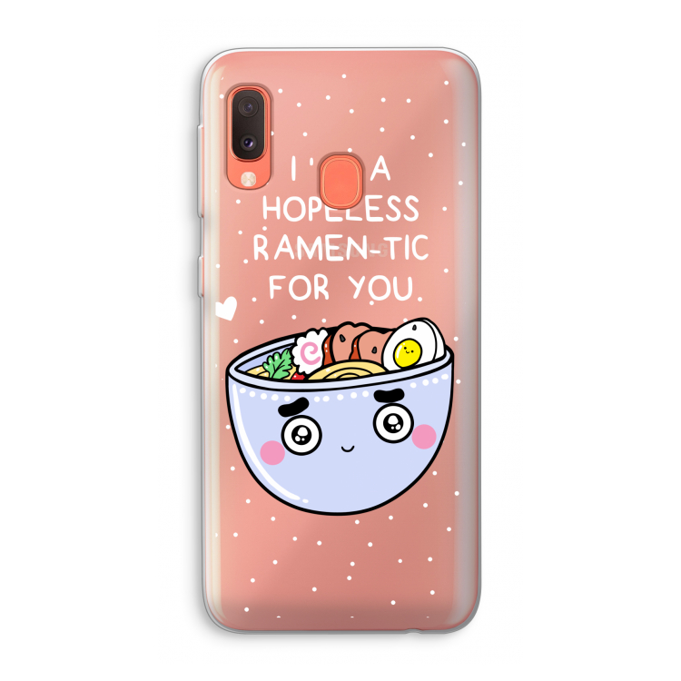 I'm A Hopeless Ramen-Tic For You: Samsung Galaxy A20e Transparant Hoesje