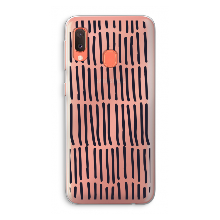 CaseCompany Moroccan stripes: Samsung Galaxy A20e Transparant Hoesje