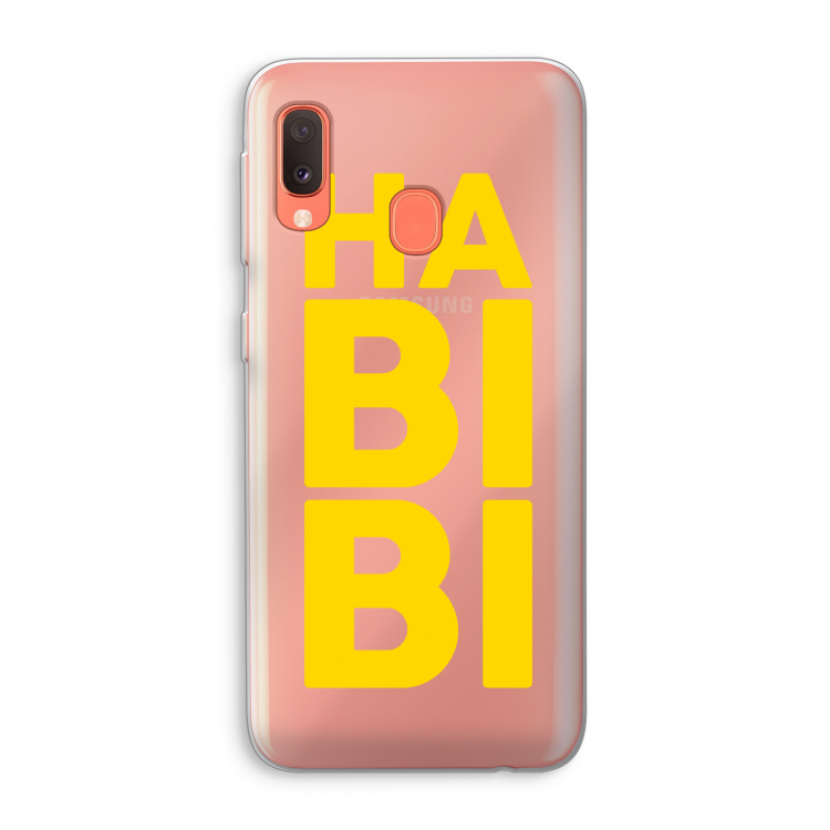 Habibi Blue: Samsung Galaxy A20e Transparant Hoesje