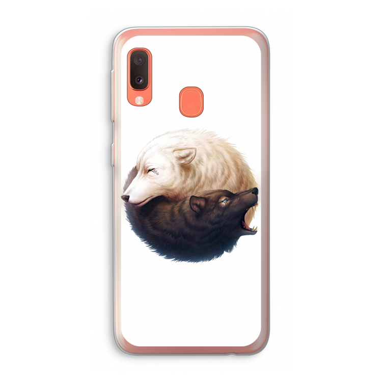 Yin Yang Wolves: Samsung Galaxy A20e Transparant Hoesje