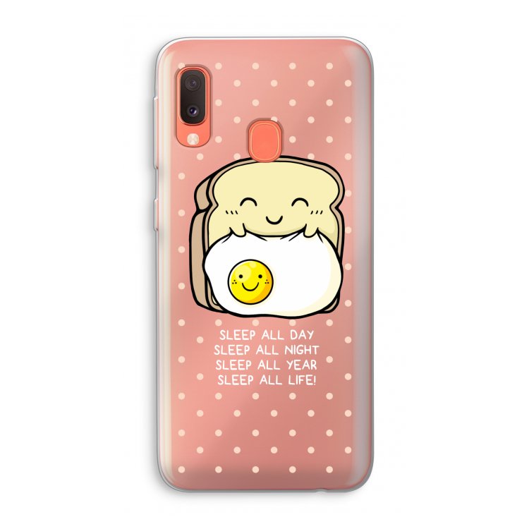 Sleep All Day: Samsung Galaxy A20e Transparant Hoesje