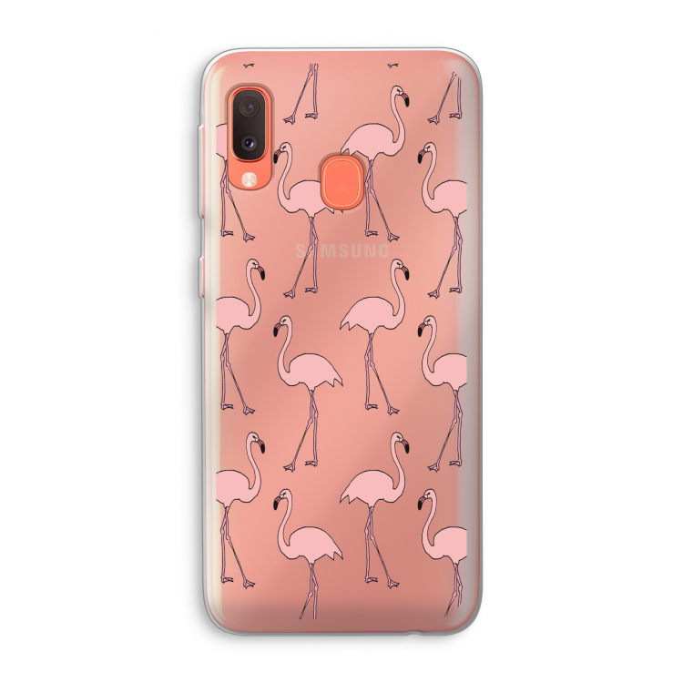 Anything Flamingoes: Samsung Galaxy A20e Transparant Hoesje