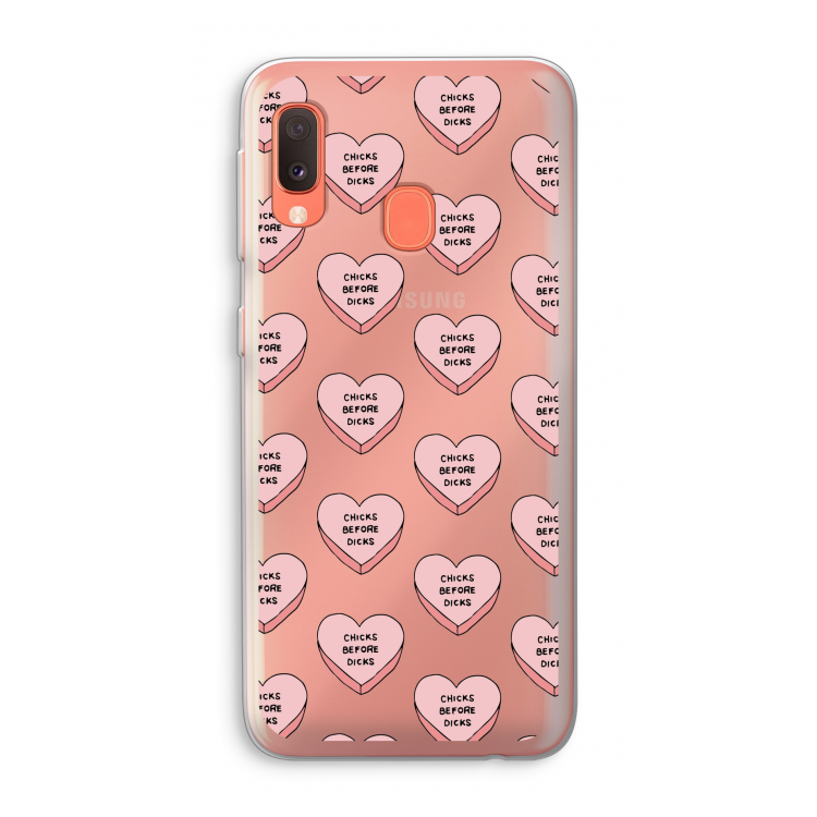 Chicks before dicks: Samsung Galaxy A20e Transparant Hoesje